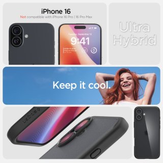 SPIGEN ULTRA Hybrid Iphone 16 Frost Black