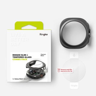 Ringke Slim & Tempered Glass Samsung Galaxy Watch ULTRA 2024 / 2025 (47 MM) Titanium Black
