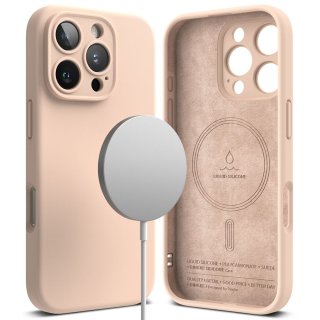 Ringke Silicone Magnetic Magsafe Iphone 16 PRO MAX Pink Sand