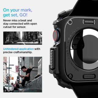 SPIGEN Rugged Armor Apple Watch 10 (46 MM) Matte Black