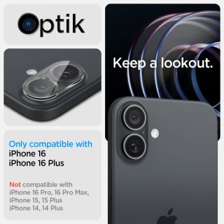 Osłona Aparatu SPIGEN Optik Glas.Tr Camera Protector 2-Pack Iphone 16 / 16 PLUS Crystal Clear