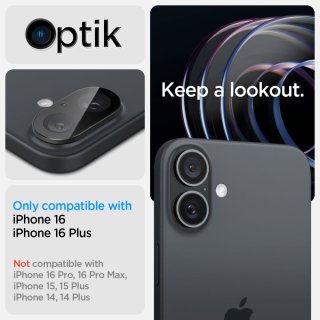 Osłona Aparatu SPIGEN Optik Glas.Tr Camera Protector 2-Pack Iphone 16 / 16 PLUS Black