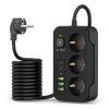 Tech-Protect Pc3x6 Power Strip 3 USB & 3 Type-C & 3 Socket 200Cm Black