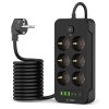 Tech-Protect Pc6x6 Power Strip 3 USB & 3 Type-C & 6 Socket 200Cm Black