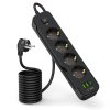 Tech-Protect Pcl4x3 Power Strip Long 2 USB & 1 Type-C & 4 Socket 200Cm Black