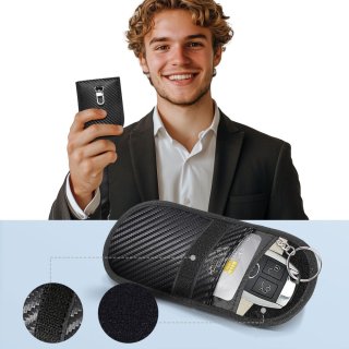 Klatka Faradaya Tech-Protect Klr100 Pouch Keyless Rfid Signal Blocker Case Carbon Black