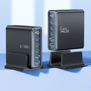 Tech-Protect Dc140w-GAN 5-Port Desktop Charger PD 140W / Qc3.0 Black