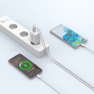 Tech-Protect Nc45w-GAN 2-Port Network Charger PD 45W White