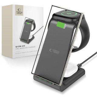 Tech-Protect Qi15w-A36 3In1 Wireless Charger For ANDROID Black
