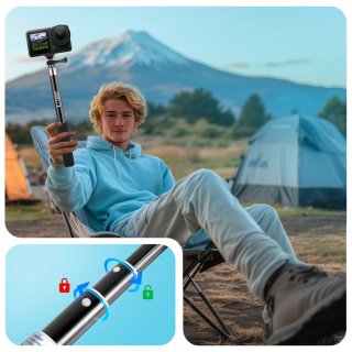 Tech-Protect Ga100 Monopad & Selfie Stick Gopro / Dji Black