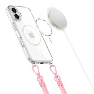 Tech-Protect Flexair Chain Magsafe Iphone 16 Grey & Pink