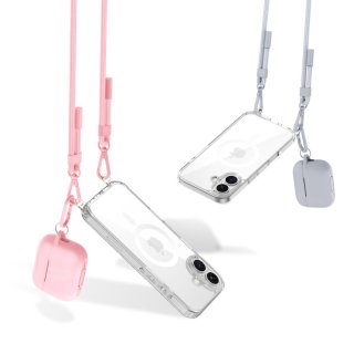 Tech-Protect Flexair Chain Magsafe Iphone 16 Grey & Pink
