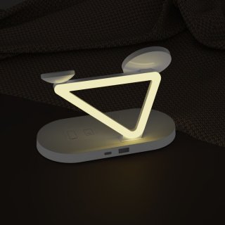 Tech-Protect Qi15w-A41 3In1 Magnetic Magsafe Wireless Charger White