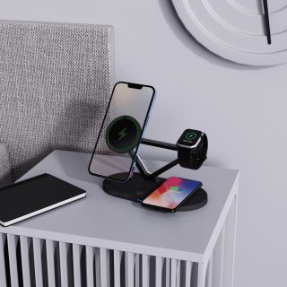 Tech-Protect Qi15w-A41 3In1 Magnetic Magsafe Wireless Charger Black