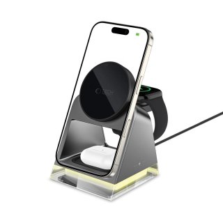 Tech-Protect Qi15w-A43 3In1 Magnetic Magsafe Wireless Charger Black