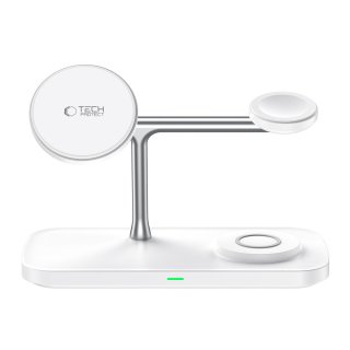 Tech-Protect Qi15w-A45 3In1 Magnetic Magsafe Wireless Charger White