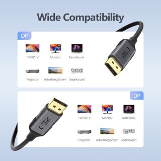 Tech-Protect Ultraboost Cable Displayport To Displayport 1.4 4K 60Hz 200Cm Black