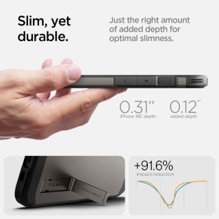 SPIGEN Tough Armor Mag Magsafe Iphone 16E Gunmetal