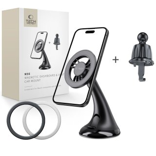 Tech-Protect N56 Magnetic Magsafe Dashboard Unrg & Vent Car Mount Black