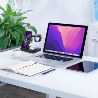 Tech-Protect Qi15w-A37 3In1 Wireless Charger For ANDROID & Apple Black