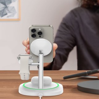 Tech-Protect Qi15w-A46 3In1 Magnetic Magsafe Wireless Charger White