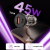 Tech-Protect Cc01 2-Port Car Charger PD 45W / Qc3.0 Black
