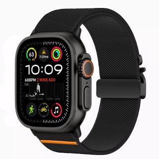 Tech-Protect Nylon Clasp Apple Watch 6 / 7 / 8 / 9 / 10 / SE / ULTRA 1 / 2 (44 / 45 / 46 / 49 MM) Black