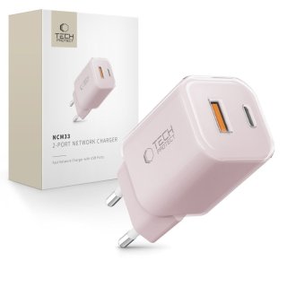 Tech-Protect Ncm33 2-Port Network Charger PD 33W / Qc3.0 Baby Pink