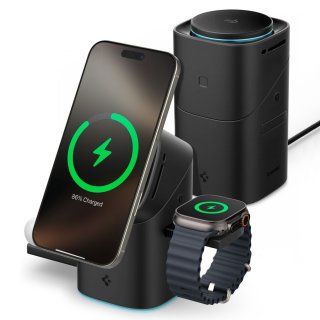 SPIGEN Essential Ef223ms 3In1 Qi2 Rotary Magnetic Magsafe Wireless Charger Black