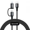 Baseus 2IN1 TYPE-C TO TYPE-C & LIGHTNING CABLE 100CM BLACK