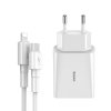 BASEUS SPEED NETWORK CHARGER PD18W + CABLE LIGHTNING WHITE