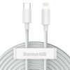 BASEUS WISDOM 2-PACK TYPE-C TO LIGHTNING CABLE PD20W/2.4A 150CM WHITE
