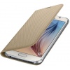 Oryginalne Etui Futerał Samsung Flip Wallet Fabric Cover EF-WG920BFEGWW Samsung Galaxy S6 G920 Złote