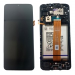 Samsung Galaxy a12 SM-A125 Wyświetlacz LCD Szybka Dotyk Digitizer Ramka Bateria GH82-24708A Czarny Oryginał SERVICE PACK